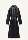 Giacca trench lunga ecopelle