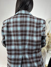 Blazer quadri Celeste