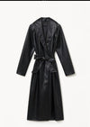 Giacca trench lunga ecopelle